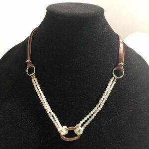 Handcrafted Aquamarine Moonstone Silk Cord Leather Sterling Silver Necklace 22"